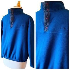 L.L. Bean Blue Fleece Pullover Jacket with Pockets - Kids XL